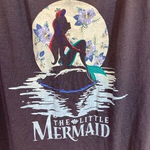 Ariel Little Mermaid Gray Floral Tank Top Sz XL Juniors Disney